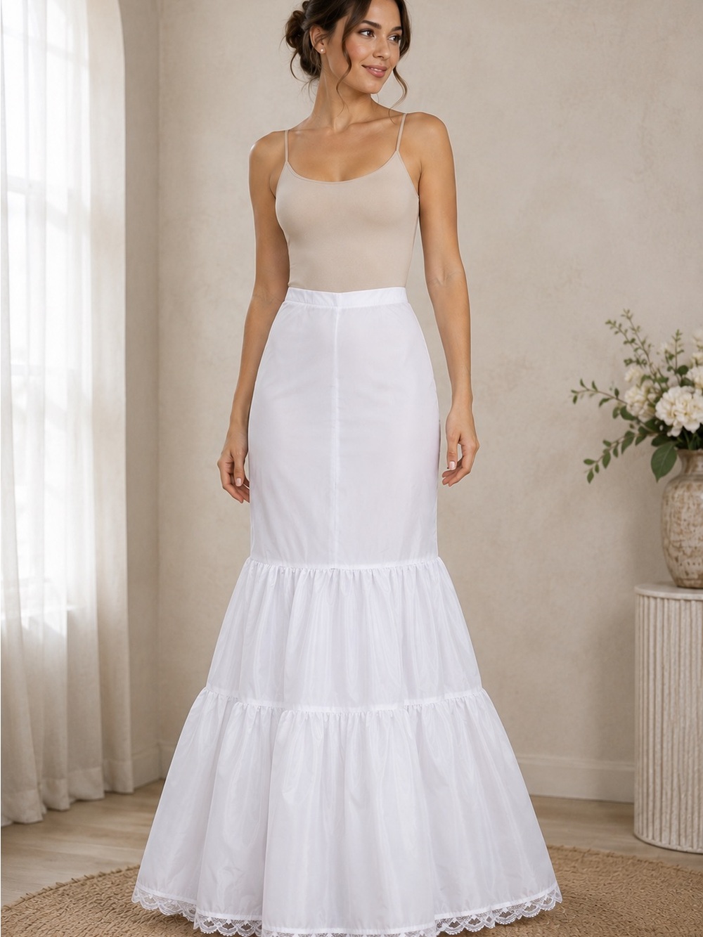 White Mermaid Maxi Classic Bridal Underskirt
